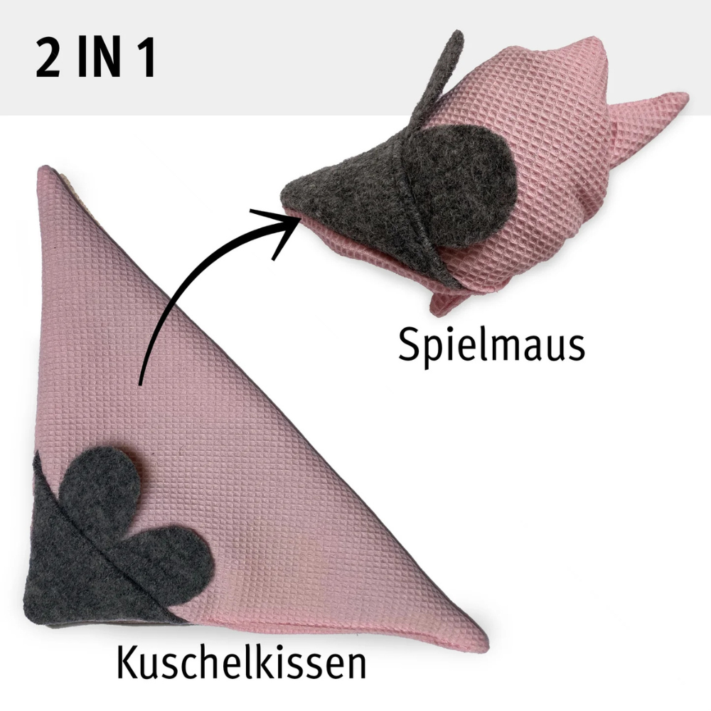 2-in-1 Katzenspielzeug Mausbert mit BIO-Baldrian - Kater Kasimir