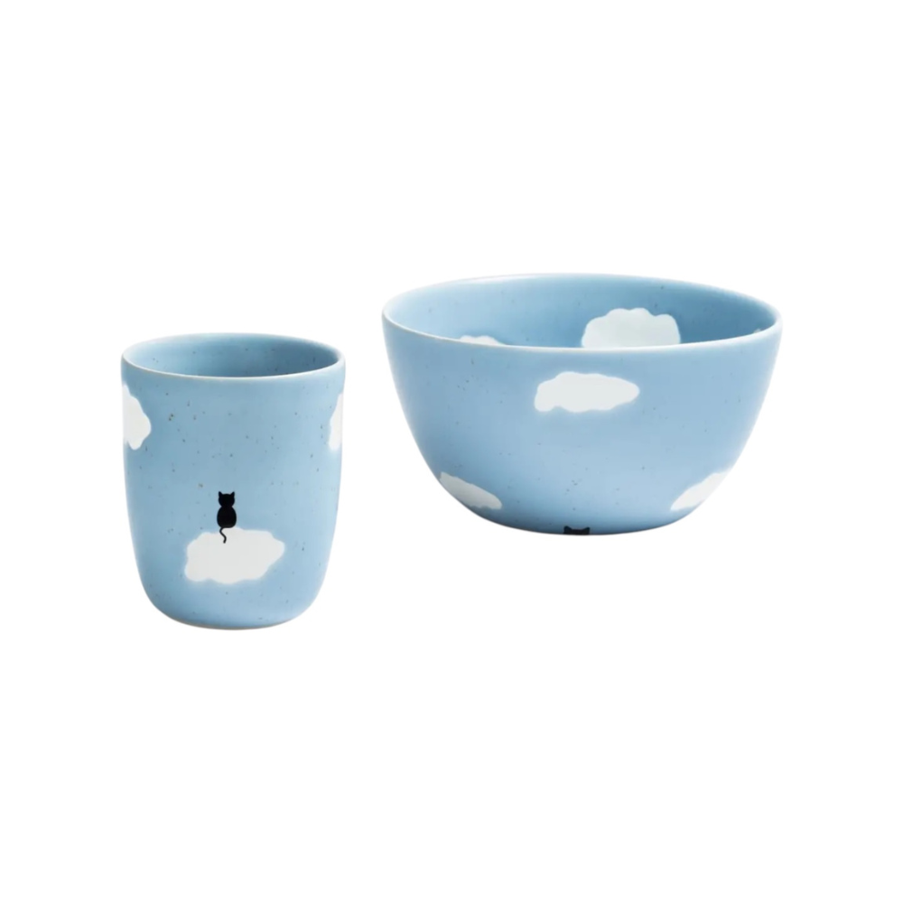 2er-Set Tasse & Schale CLOUD MEOW - egg back home