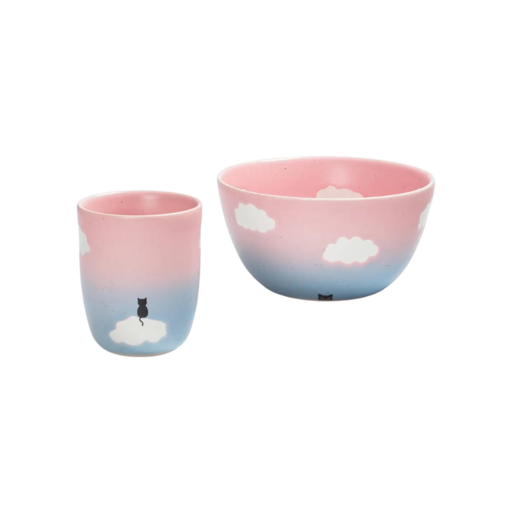 2er-Set Tasse & Schale CLOUD SUNSET MEOW - egg back home