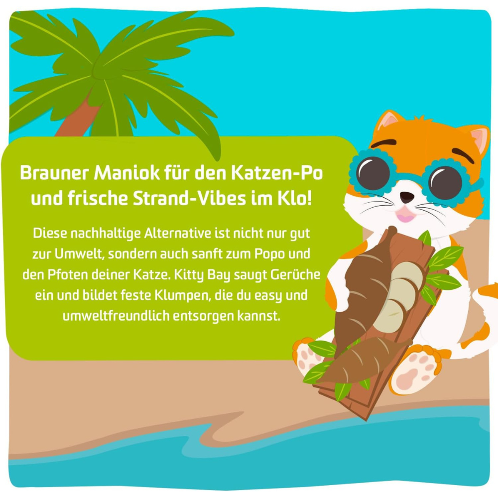 Brauner Maniok Öko Katzenstreu Meow Tai klumpend & staubfrei - KittyBay