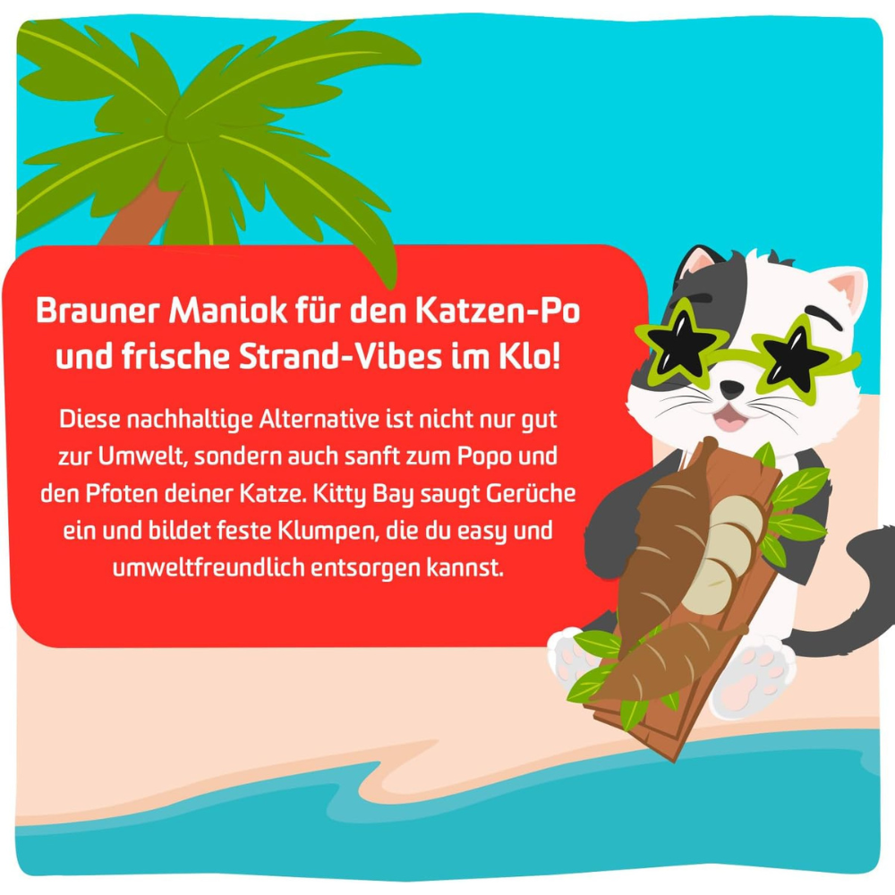 Weißer Maniok Öko Katzenstreu Meowtini  klumpend & staubfrei - KittyBay