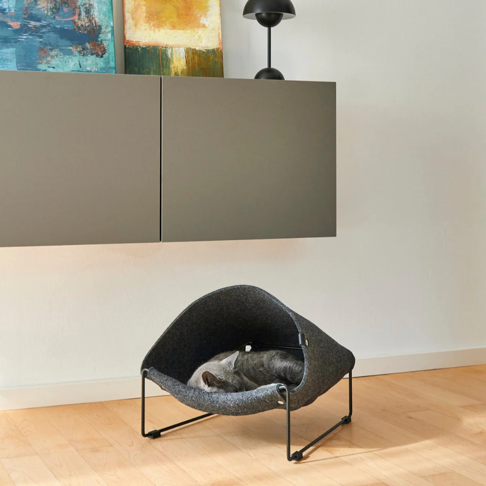 Dekobild Katze in MiaCara Katzenhöhle LOGGIA Schwarz/Schwarz