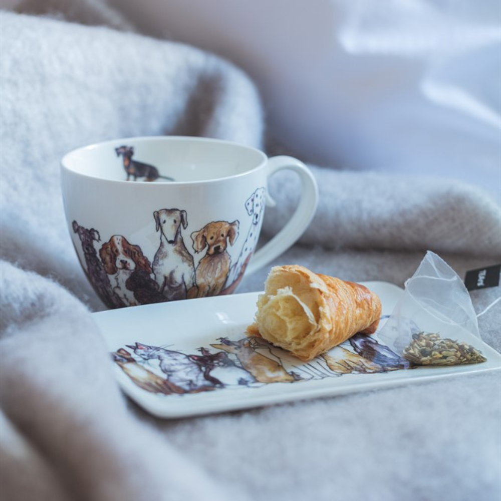 Dekobild Tasse & Servierteller mit Katzenmotiv - Nääsgränsgården