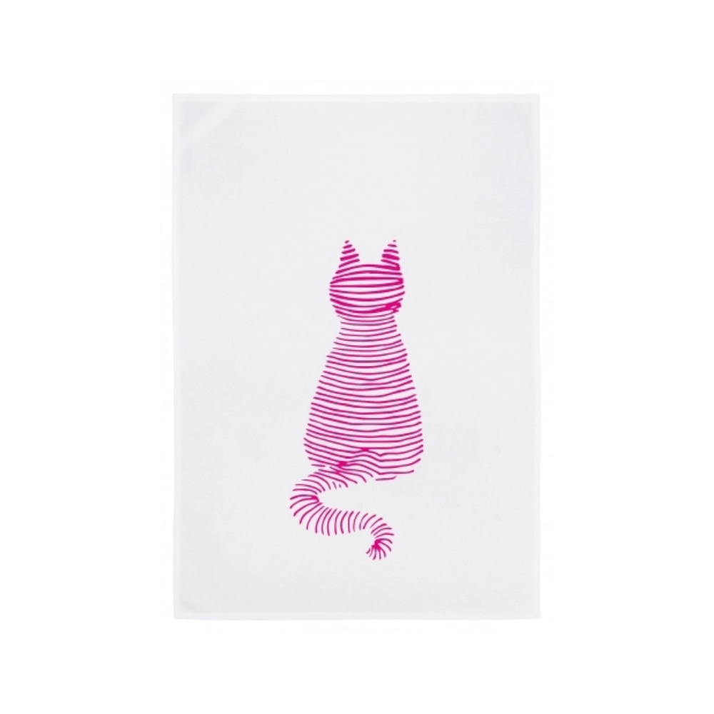 Geschirrtuch Katze gestreift Neonpink - 17;30