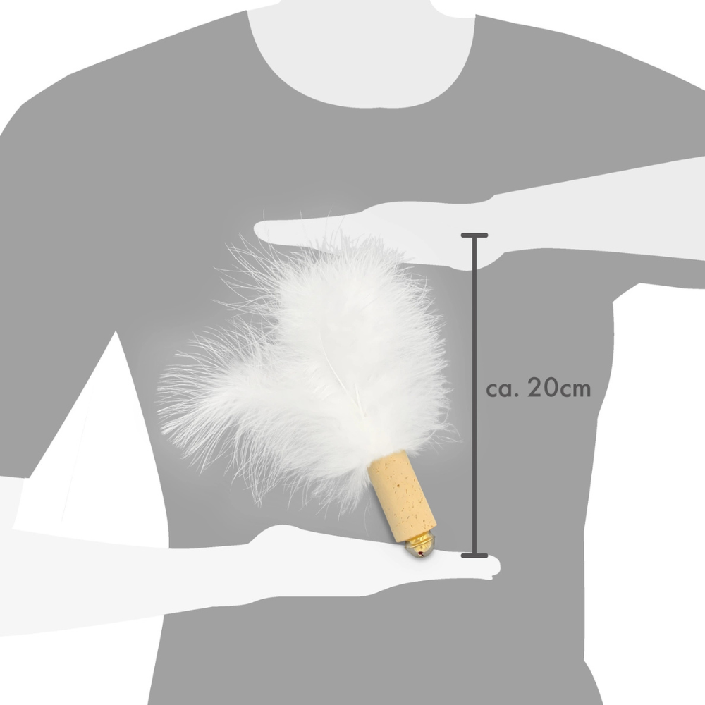Größenübersicht Federball mit Naturfedern für Katzen - Kater Kasimir