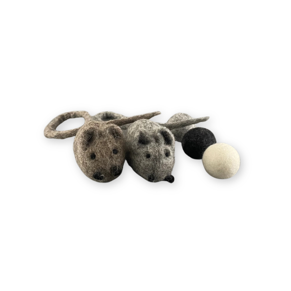 Katzenspielzeug Set Mäuse & Wollkugeln - Pawsome Pet Toys