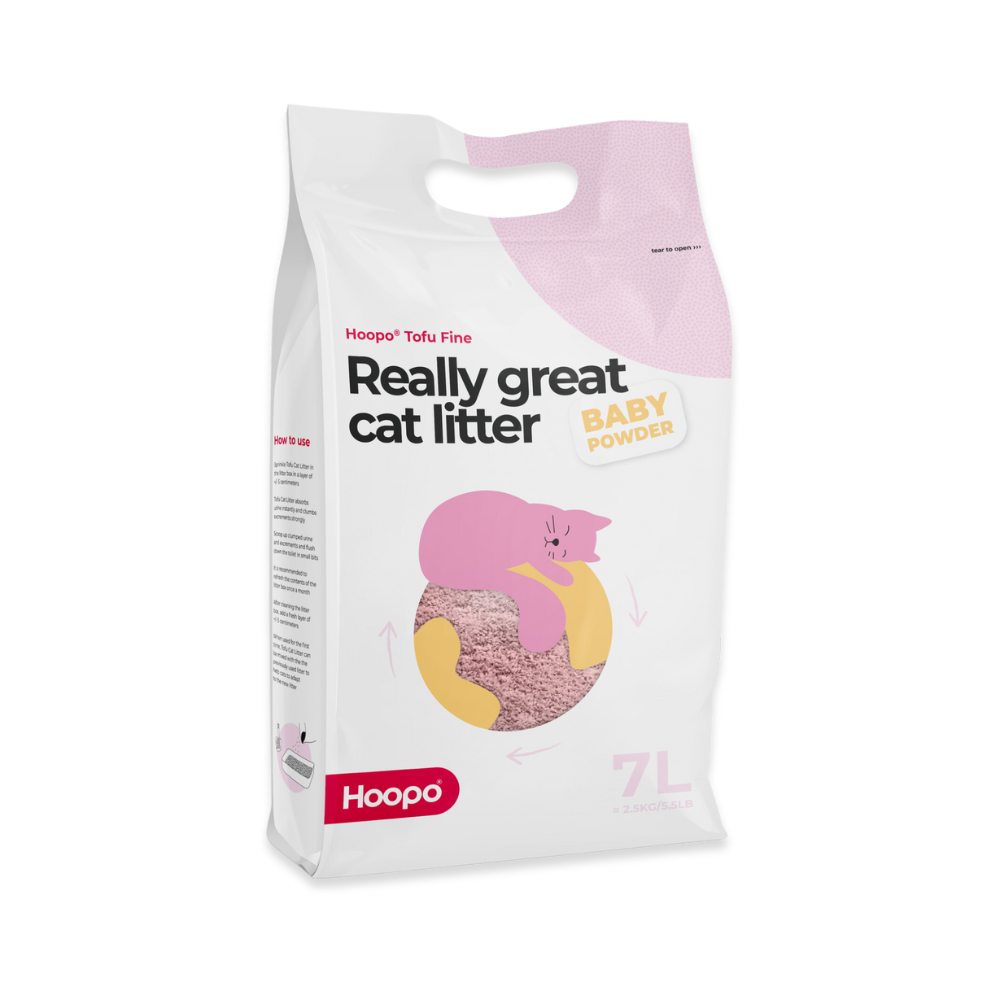 Katzenstreu TOFU Fine Babypuder 7L klumpend & staubfrei - Hoopo