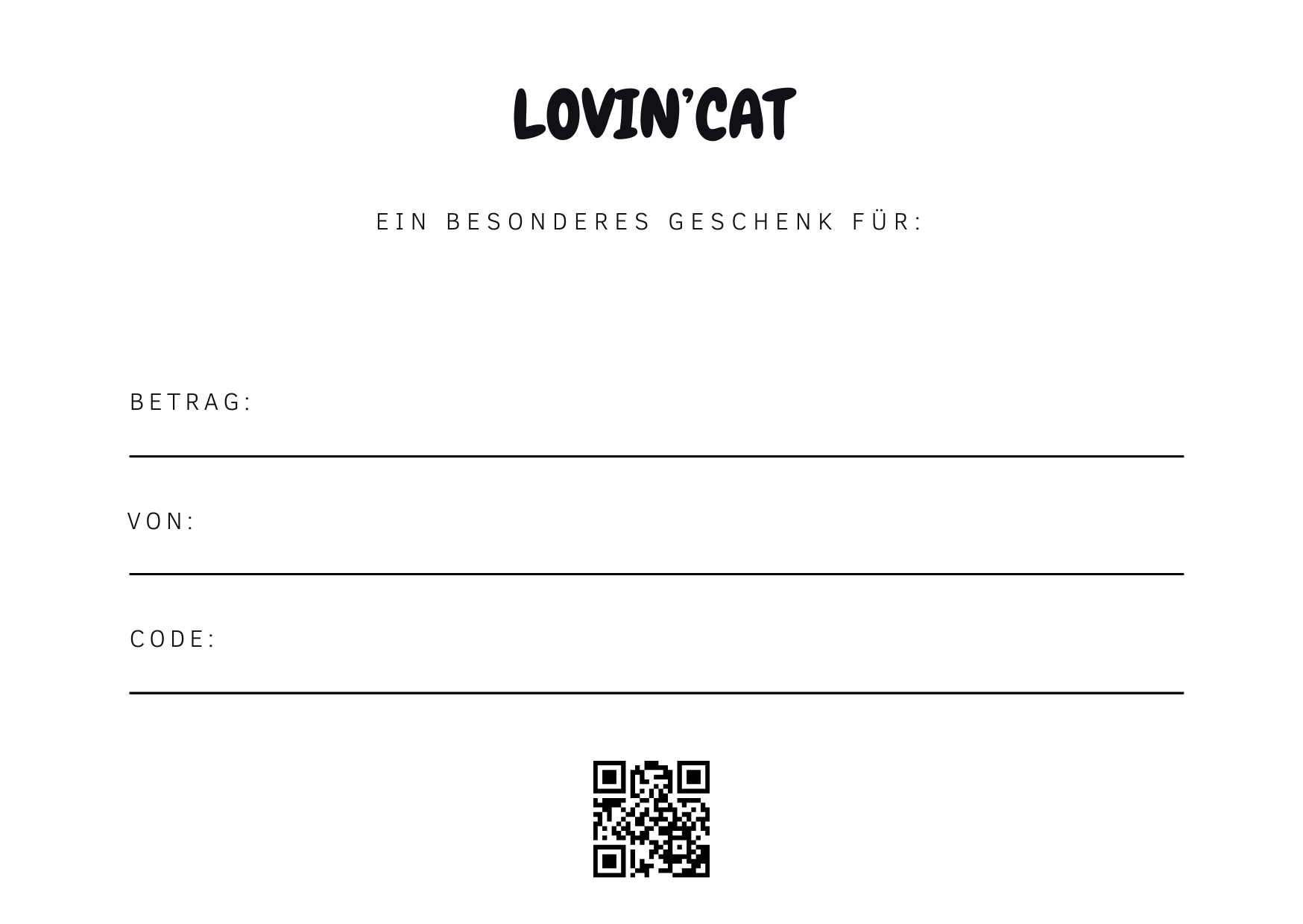 Rückseite schein - LOVIN'CAT