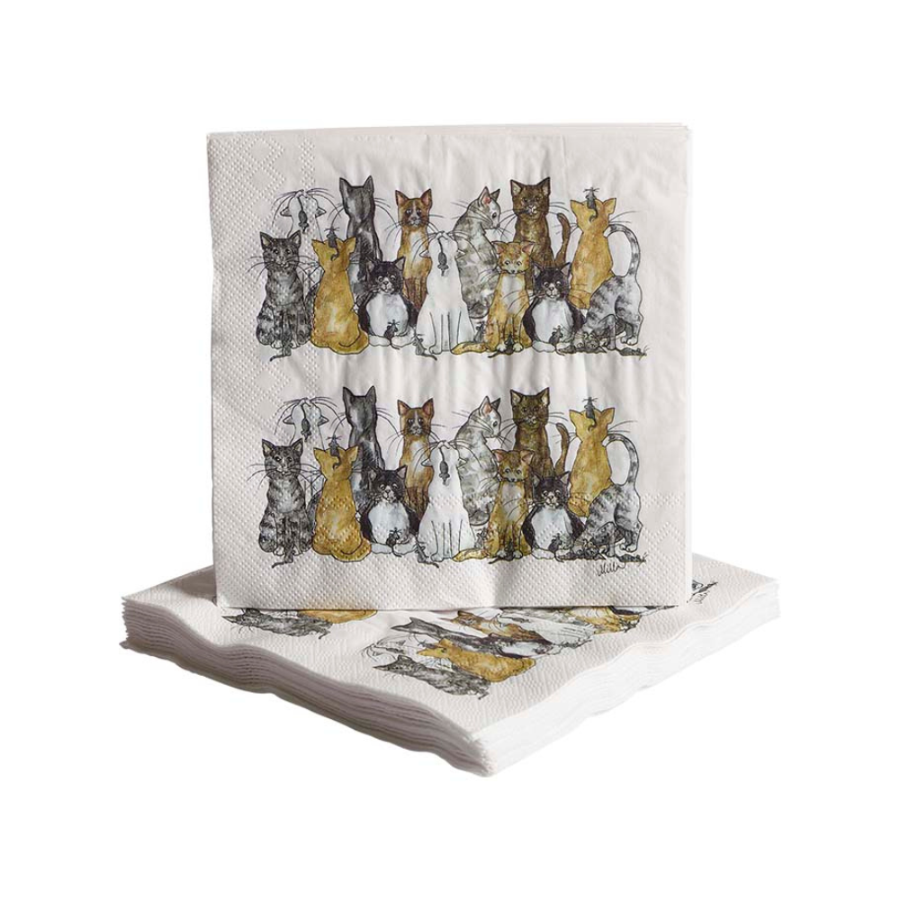 Servietten mit Katzenmotiv - Nääsgränsgården