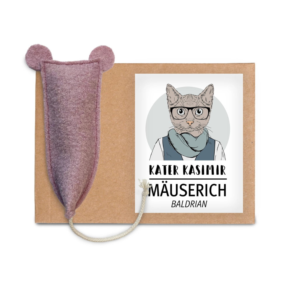 Spielmaus Mäuserich mit Baldrian - Kater Kasimir