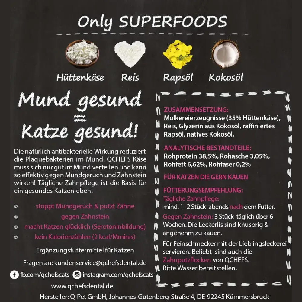 Zusammensetzung Snack Mminis für Katzen - QCHEFS