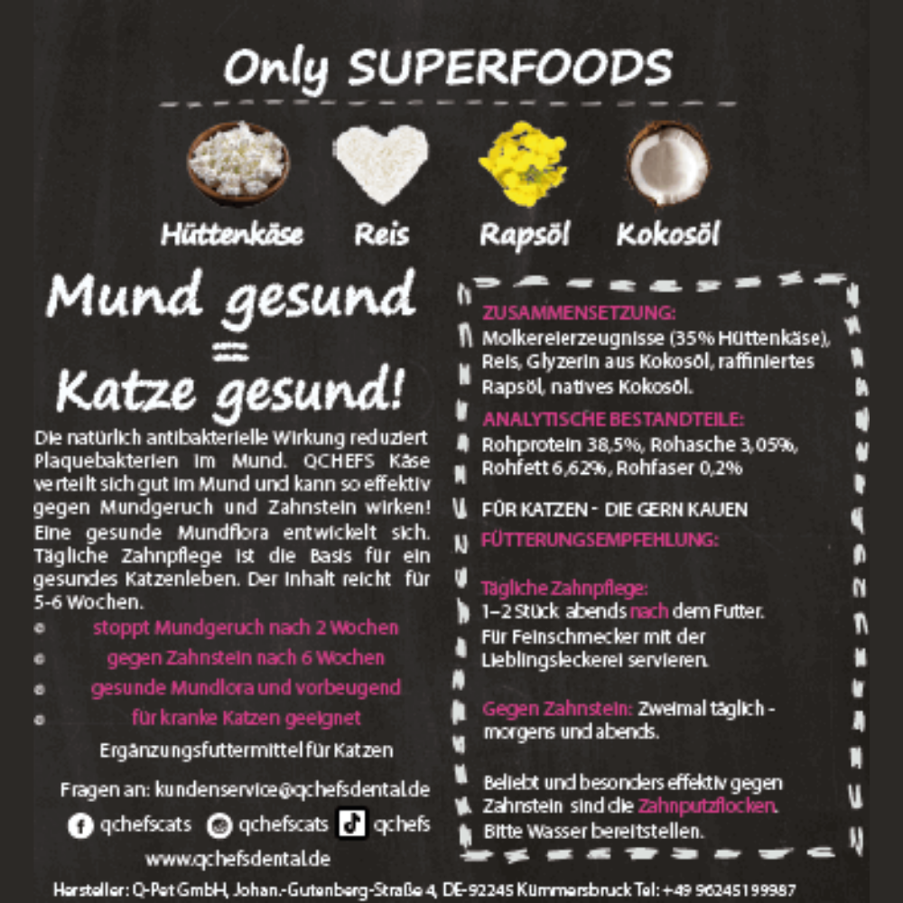 Zusammensetzung Snack Zahnputzflips für Katzen - QCHEFS