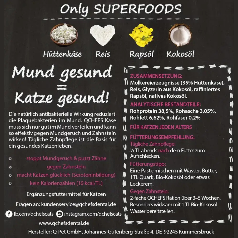 Zusammensetzung Snack Zahnputzflocken für Katzen - QCHEFS