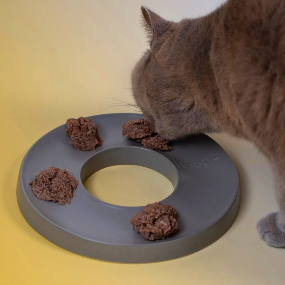 Katze isst Nassfutter für Katzen - Huhn Paté - HOOPO