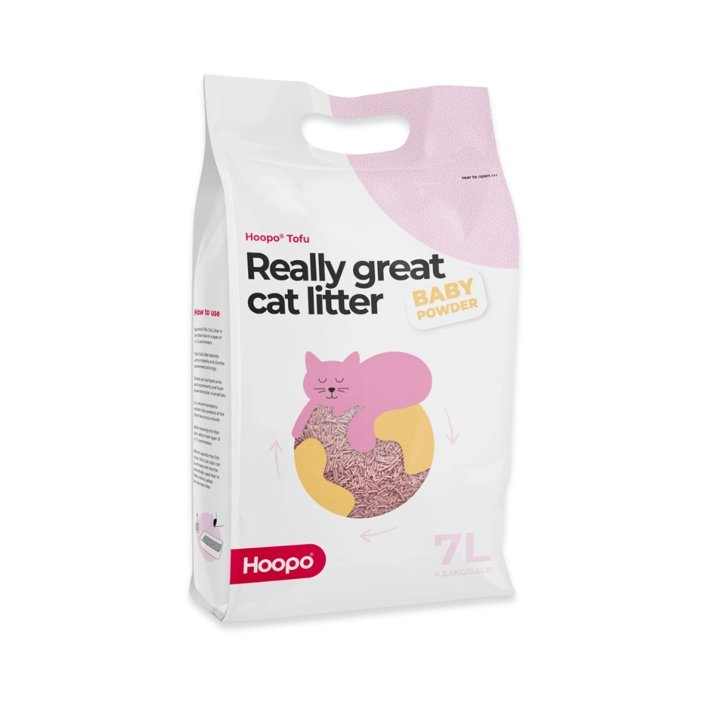 Katzenstreu TOFU Babypuder 7L klumpend & staubfrei - Hoopo