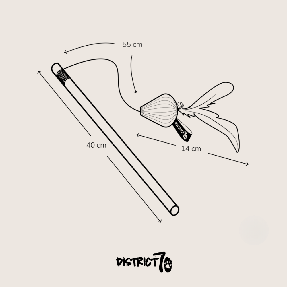 Masse Katzenangel SMASH mit Federn & Glöckchen - DISTRICT 70