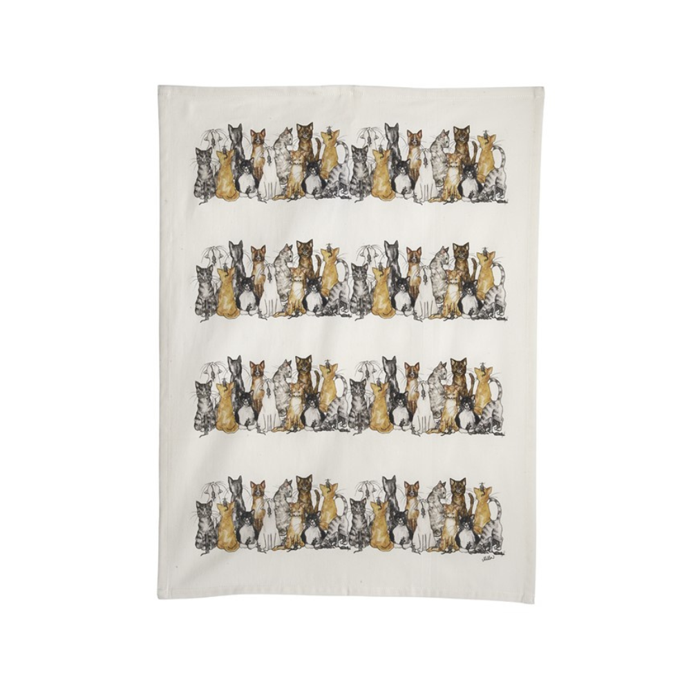Motiv Geschirrtuch Katzen, recycelte Baumwolle, 50x70cm - Nääsgränsgarden
