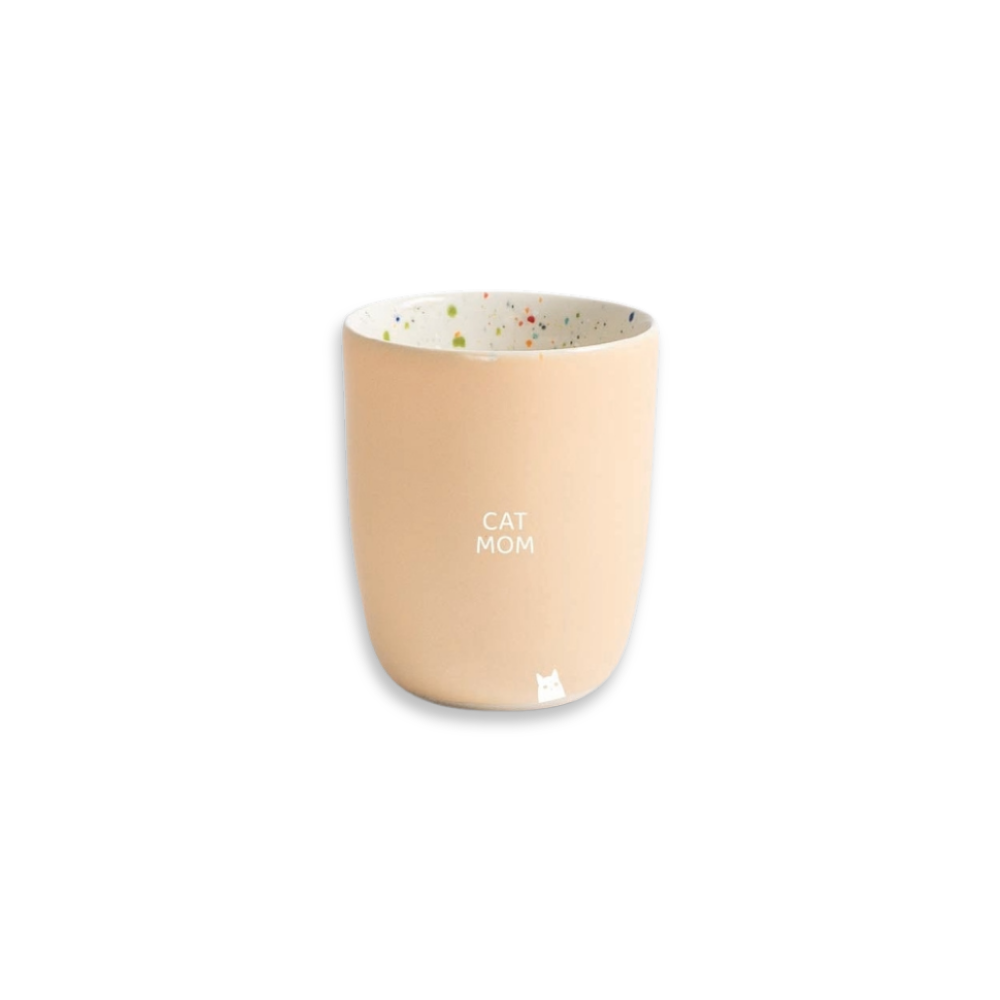 Tasse BREEZE Medium Cup orange 220 ml mit CATMOM weiß - egg back home